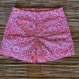 Sunsets And Sweet Tea Coral and White Print Shorts